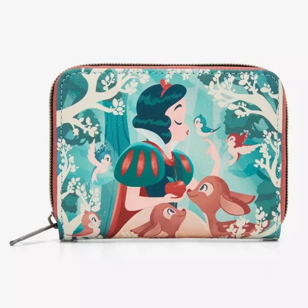 Loungefly Disney Snow White Wallet Princess Forest Animals Zip Around New